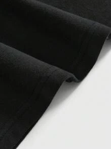 ROMWE Kawaii Damen süßes bedrucktes grafisches Schwarzes T-Shirt