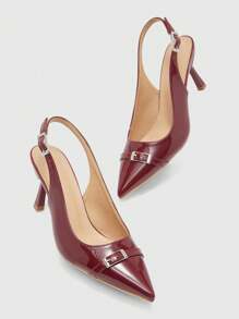 CUCCOO BIZCHIC Women's Pointed Toe High Heel Pumps, Sexy Stilettos Suitable For Outdoor, Commuting, Party, Banquet - Red Spring Shoes - Burgundy - View 9