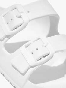 JNSQ 可爱米色EVA儿童拖鞋，轻便舒适，防滑，室内外均可穿着，适合青少年男孩和女孩 - 白色 - 查看 7