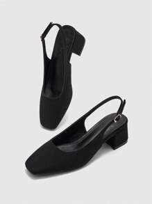 CUCCOO BIZCHIC 女士经典低跟黑色平底便鞋 - 黑色 - 查看 9