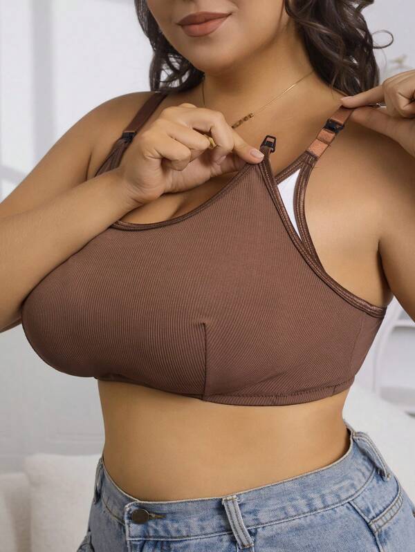 Sutien De Maternitate Casual Femei Dimensiune Plus Culoare Solidă