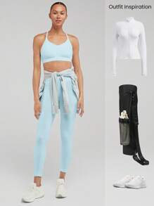 GLOWMODE FeatherFit™ Convertible Strap Sports Bra - Aqua Blue - View 7