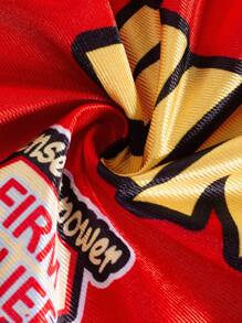 Manfinity Roghcode 男士夏季休闲拼色字母印花松紧腰短裤