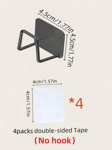 1PC 2 /3/4/ 8/12PCS Black Stainless Steel Kitchen Storage Rack Self Adhesive Drain Rack For Sink Entryway Living Room Bathroom Home Essentials - Black - View 2