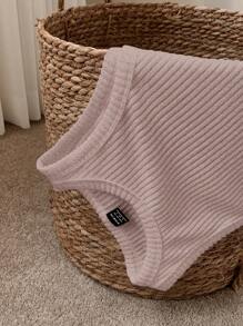 Comfortcana Áo hai dây chải gân màu trơn dành cho nữ, thích hợp mặc hàng ngày - Bụi hồng - Xem 7
