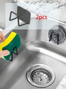 1PC 2 /3/4/ 8/12PCS Black Stainless Steel Kitchen Storage Rack Self Adhesive Drain Rack For Sink Entryway Living Room Bathroom Home Essentials - Black - View 4