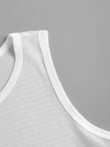 Manfinity Hypemode Men's Simple Solid Casual Tank Top For Summer, Men Summer White Tank Top - White - View 5