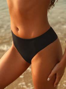 Anewsta Women's Elegant & Delicate High Neckline Bikini Top, Summer - Black - View 4