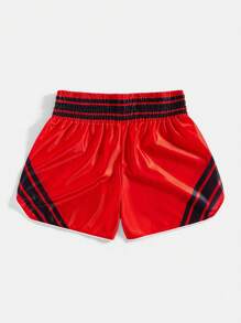 Manfinity Roghcode 男士夏季休闲拼色字母印花松紧腰短裤