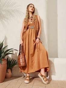 Styleloop Women's Fashionable Casual Wedge Heels Thick Sole Sandals, All-Match Style For Summer  Boho Feels Vintage Frenchy Shoes Spring Shoes Spring Break Easter - Brown - View 4