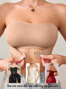 NudeFit 1 pieza Sujetador inalámbrico con cierre delantero y push-up para mujer