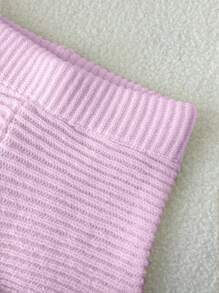 Elamini Starfish Pattern Elastic Waist Knitted Pink Shorts