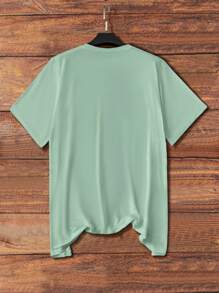 INAWLY Camiseta de manga corta con cuello redondo, estampado de lema y floral, tallas grandes para mujer