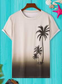 Manfinity RSRT Men's Palm Tree Printed Casual Round Neck Short Sleeve T-Shirt T Shirt For Man Men Summer Clothes Men T Shirts Men Beach Tshirt Men T Shirts Graphic