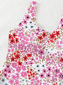 Swim Mod Ladies Ditsy Floral Beach Sarong And Triangle Bikini Bottom - Multicolor - View 6