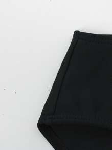 Manfinity Swimmode Men's Letter Print Hollow Out Triangle Swimming Trunks, For Vacation - Black - View 9