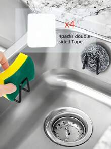 1PC 2 /3/4/ 8/12PCS Black Stainless Steel Kitchen Storage Rack Self Adhesive Drain Rack For Sink Entryway Living Room Bathroom Home Essentials - Black - View 9