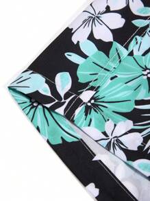 Surfspeed Plus Size Men's Tropical Print Beach Shorts - Multicolor - View 5