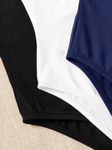 SHEIN EZwear 3 件套女式高领紧身衣休闲紧身衣套装，适合夏季 - 彩色 - 查看 3