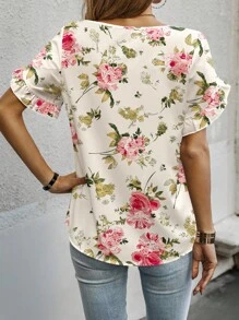 INAWLY Solva 随机印花女式喇叭袖套头衫 - 彩色 - 查看 2