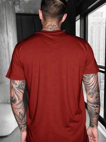 Manfinity Homme Plus Size Men's Geometric Print Round Neck Short Sleeve Casual T-Shirt - Multicolor - View 2