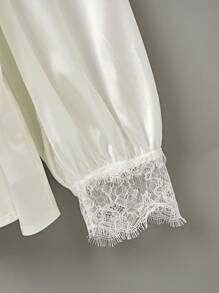 SHEIN Clasi Plus Size Women Off Shoulder Elegant Long Sleeve Blouse Suitable For Outings, Vacation And Daily Wear, Spring/Summer - Apricot - View 5