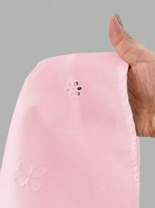 SHEIN Unity Square Neck Tie Front Hollow Out Embroidered Floral Mini Dress, Vacation Style - Pink - View 7