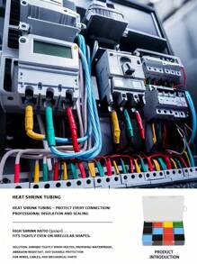 127/140/164/280/328/530/560/800Pcs/Set Multi-Color PE Insulation Heat Shrinkable Tube Assortment Kit, Suitable For Industrial Electrical Household Wire Insulation Protection Kit, Household Essentials, Christmas - Multicolor - View 2