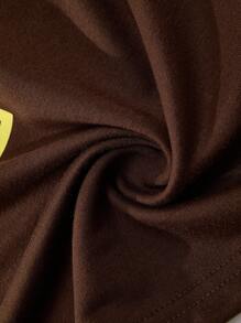 Aesthetic Post--Plus Size Men's Number Print Short Sleeve T-Shirt & Shorts Casual Outfit - Coffee Brown - View 6