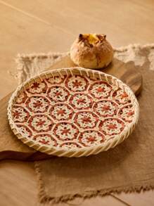 Cirelle 1 cái xẻng hốt rác bằng tre thủ công, rây tre, giỏ đựng trái cây, khay đựng đồ ăn điểm tâm, đồ dệt thủ công gia dụng, tròn - Nhiều màu - Xem 2