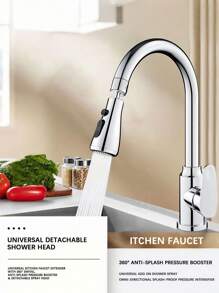 1PC Universal Kitchen Faucet Extension Hose Sink Sprayer Attachment Set With 360 Swivel Aerator Anti Splash Water Saving Design One Click Stop Faucet Extender For Home Bathroom Decor Holiday Gift Christmas Summer Winter Housewarming Wedding Party