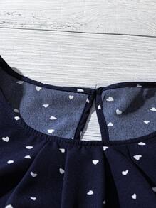 Linhara Plus Size Women Heart-Shaped Asymmetrical Drop Shoulder Casual Shirt