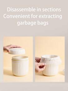 1Set Mini Push-Top Desktop Trash Can And Trash Bag, 16*13cm Plastic Waste Paper Basket, Multi-Color Optional, Suitable For Bedroom, Living Room, Office, Kitchen, Bathroom, Home, Desk, Car, Christmas, Suitable For Holiday Gifts-Pink