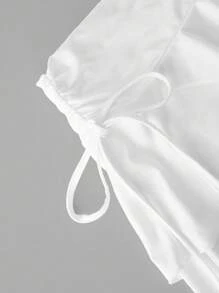 SHEIN PETITE CURVE 大码两件套女士休闲简约褶皱腰A字裙，演唱会女装，巡游女装，俱乐部女装性感