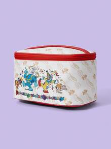 TOM & JERRY X SHEIN Fashionable & Cute Cartoon Family Celebration Graphic Print Matching Storage Bins - Red - View 4