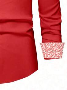 Manfinity Mode 宽松男士花卉印花纽扣衬衫