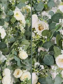 1/2pcs, 70in/5.9ft Artificial Eucalyptus Wreath, Plastic Eucalyptus Leaves Garland, For Spring DIY Front Door Wreath, Room Decor, Office Party Decor, Holiday Home Decoration Valentine DAY, Valentines Wedding, Birthday - Green - View 6