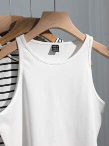 SHEIN EZwear 4pcs Women Casual Striped Sleeveless Tank Top, Versatile & Sexy Bodycon Vest For Summer Back To School