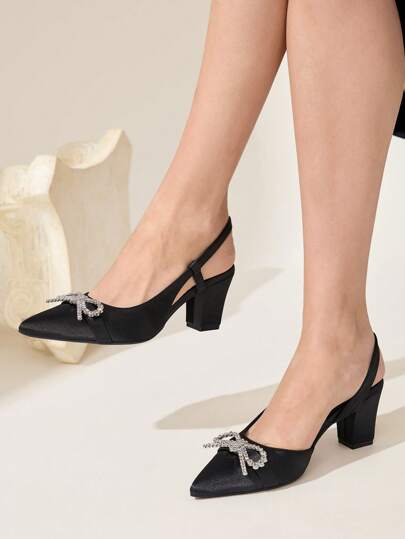 CUCCOO CHICEST 女士时尚派对高跟鞋，带蝴蝶结装饰