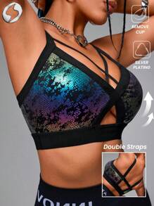 Innovista Metallic Shimmer Sports Bra For Women – High-Stretch, Backless, Cross-Back Design, Removable Pads, Medium Support | Versatile Activewear For Gym, Lounge & Night Out | Shiny Foil Glossy Silver, Gold, Chrome, Leopard & Zebra Print | Breathable, Comfortable & Durable | Perfect For Pilates, HIIT, Daily Athleisure, CrossFit & Fitness | Budget-Friendly, Gymtok, IG Reel & Festival Ready | Menopause-Friendly Collection | Premium Quality, Soft Material, Vibrant Colors | Best-Selling Sportswear – Available In European, UK, Mexican Sizes  Gala Night  Fall Outfits For Women Classic Animal  Print Charm Purple Classic Animal Print Casual Tops