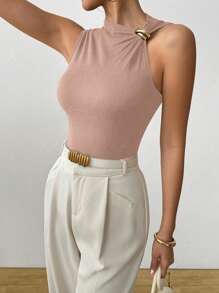 SHEIN Clasi Women's Metal Decor Sleeveless Top, Fashionable For Summer