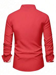 Manfinity Mode 宽松男士花卉印花纽扣衬衫