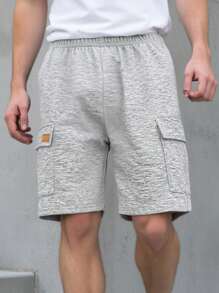 SHEIN Tween Jongen Patchdetail Klep zijzak Shorts