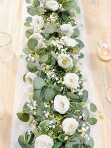 1/2pcs, 70in/5.9ft Artificial Eucalyptus Wreath, Plastic Eucalyptus Leaves Garland, For Spring DIY Front Door Wreath, Room Decor, Office Party Decor, Holiday Home Decoration Valentine DAY, Valentines Wedding, Birthday - Green - View 5