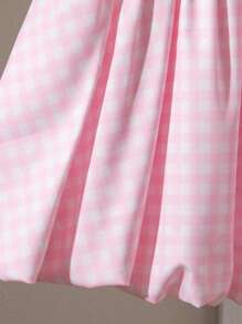 Genkimix Kids 女童黑色吊带背心法式甜美辣味束腰蝴蝶结装饰芭蕾舞裙复古公主裙夏季 - 粉色 - 查看 5