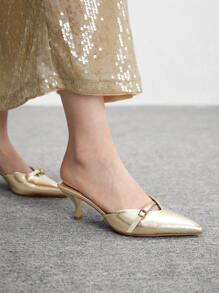 CUCCOO BIZCHIC Cuccoo 女士尖头金属扣细高跟鞋 - 金色 - 查看 1