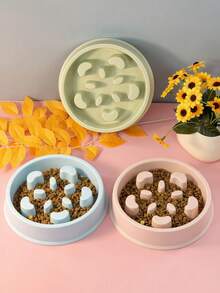 1 Stück Haustierzubehör Hunde Langsam-Fress-Schüssel - blumenförmige Anti-Kerf Kunststoff Futter-Schale für Hunde, Welpen, Katzen - rutschfest, einfach zu reinigen, Portionskontrolle für schnelle Esser, verbessert die Verdauung