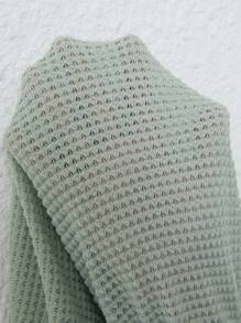 SHEIN Maternity Casual Knitted Green Long Cami Top With Scoop Neck And Ruffle Hem Detail - Green - View 7