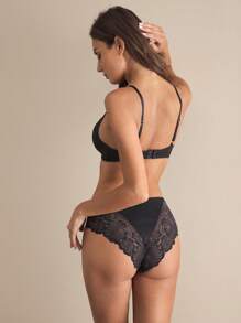 Charlaine Charlaine Conjunto de lencería sexy y de moda con parches de encaje para mujer