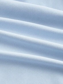 SHEIN MOD 蓝色褶皱不对称 T 恤，带蝴蝶结装饰，适合约会、派对、少女审美、早午餐、新年女士、度假女士、西部装女士、女士海滩装、女士办公室装、情人节、狂欢上衣 - 藍色 - 查看 4